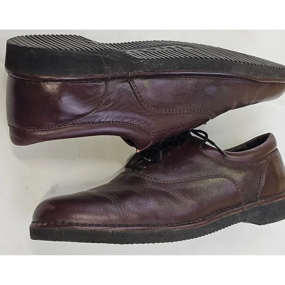 Florsheim Comfortech Mens 12 D‎ Burgundy Leather Oxford Dress Shoes Vibram 70327